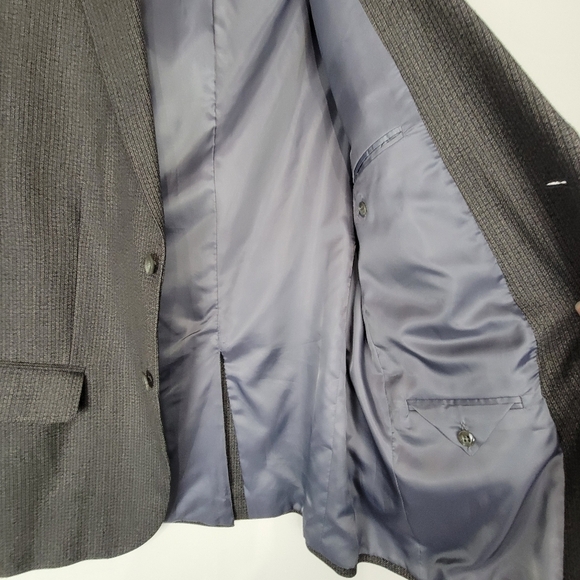 Geoffrey Beene Men's Textured Gray Black Brown Blazer 2 Button Size 42R - Picture 8 of 10